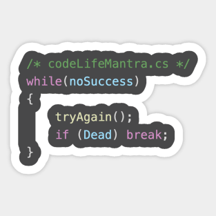 Code Life Mantra - C# Sticker